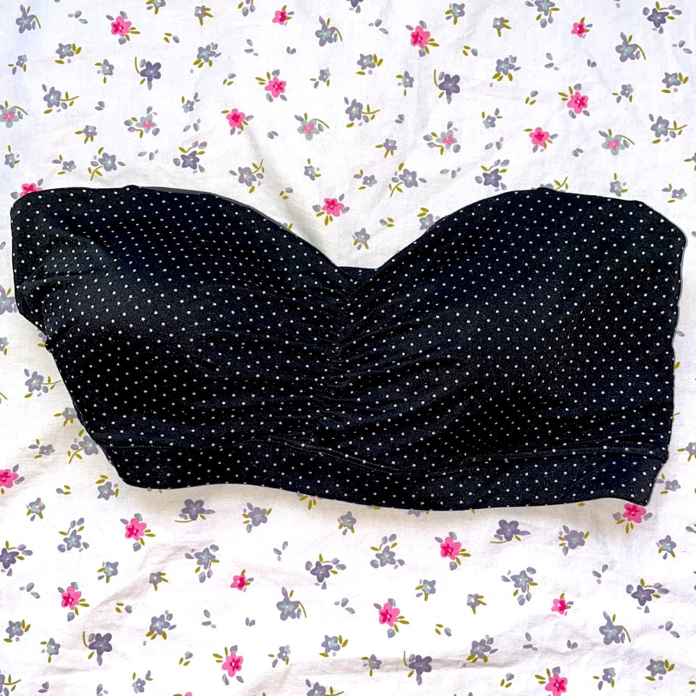 ⚡️⚡️Black/ White Polka Dot strapless bra